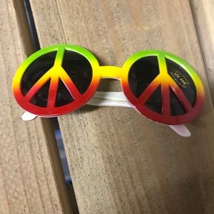Colorful peace sign glasses